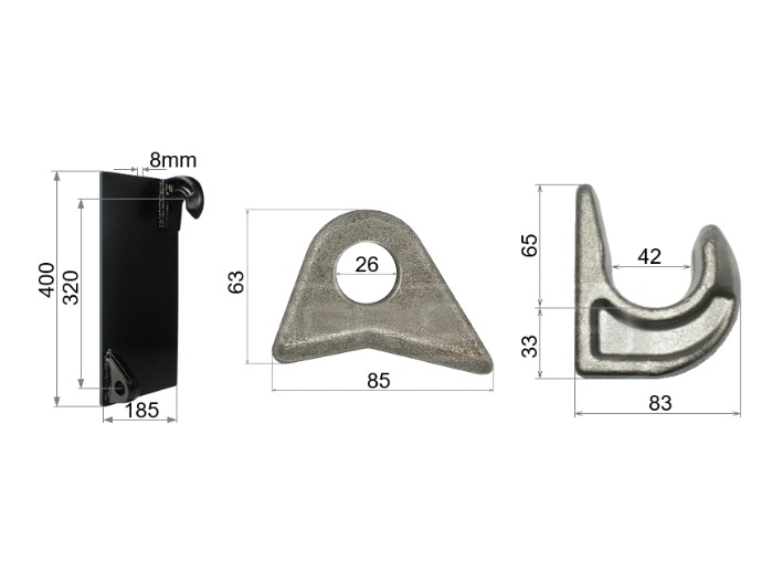 Koppelplatten 1x gekantet Koppelhaken Euroaufnahme Frontlader Frontladergeräte – Bild 2